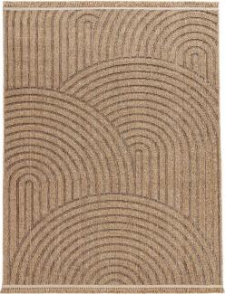 TaraCarpet Teppich Outdoor & Indoor Teppich wetterfest Borneo Premium Sisal-Jute-Optik, rechteckig, Höhe: 7 mm, Balkon Terrasse Wintergarten Welle beige Wohnzimmer Esszimmer 120X160