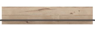 Wandregal >COMO< in Uni Wolfram Grau/ Planked Eiche Dekor - 149,8 x 28,5 x 21,5 cm (BxHxT)