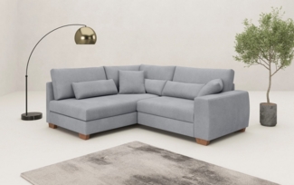Mr. Couch Ecksofa Helena L-Form, bis 140 kg belastbar, mit Taschenfederkern, wahlweise mit Bettfunktion