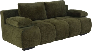 JOB 'Reno' Schlafsofa, Chenille grün, 213 x 101 x 86 cm