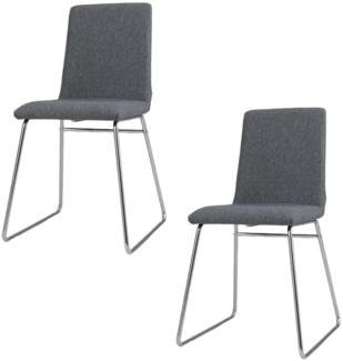 2er Set Esszimmerstühle mit Klappbarer Rückenlehne & Metallrahmen Gepolsterter Küchenstuhl