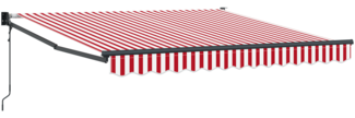 vidaXL automatische einziehbare Markise Rot und weiße Streifen 300x250 cm 3329990