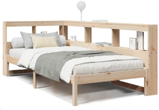 vidaXL Massivholzbett mit Regal ohne Matratze 90x200 cm Kiefer 3324326