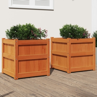 vidaXL Pflanzkübel 2 Stk. Wachsbraun Massivholz Kiefer 837419