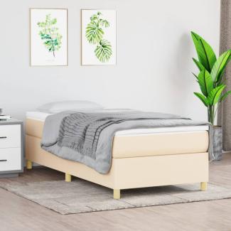 vidaXL Boxspringbett mit Matratze Creme 80x200 cm Stoff, Härtegrad: H2 [3144479]