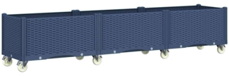 vidaXL Pflanzkasten mit Rollen Blaugrau 240x50x54 cm PP 367980