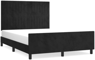 vidaXL Bettgestell mit Kopfteil Schwarz 140x200 cm Samt, Härtegrad: H2 [3125881]