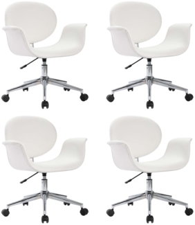 vidaXL Drehbare Esszimmerstühle 4 Stk. Weiß Kunstleder [3054858]