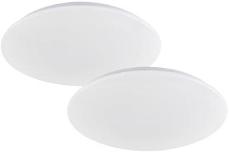 LED Deckenleuchten 2er SET flach - dimmbar über Lichtschalter Ø39,5cm