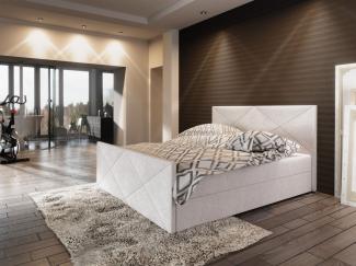 Boxspringbett Bett HUGO -Variante D- 200x200cm Beige inkl. Bettkasten