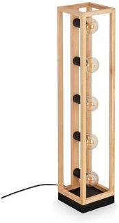 hofstein Stehlampe Stehlampe aus Holz/Metall in Naturfarben/Schwarz, ohne Leuchtmittel, Leuchte im skandinavischen Design, Höhe 102,5 cm, Fußschalter, 5 x E27