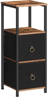 HOOBRO Badezimmerschrank Vintagebraun Schwarz Stoffschubladen EBF87CW01