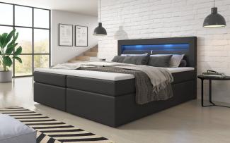 Boxspringbett Repos mit LED und USB 160x200 Schwarz H2