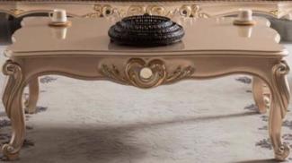 Casa Padrino Luxus Barock Couchtisch Bronze / Gold 122 x 82 x H. 46 cm - Massivholz Wohnzimmertisch im Barockstil