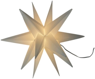 FHS LED Stern Kunststoff weiß Ø 35 cm 1 LED warmweiß, Timer 6/18 Stunden, IP44