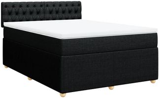 vidaXL Boxspringbett mit Matratze Schwarz 140x200 cm Stoff 3287488