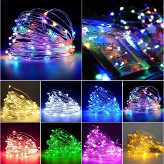 Sunicol LED-Lichterkette 2/3/5/10M, Kupferdraht, AA-Batterie, für Weihnachten Hochzeit Party