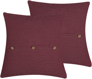 Kissen 2er Set Streifenmuster CAMPANULA 43 x 43 cm Rot