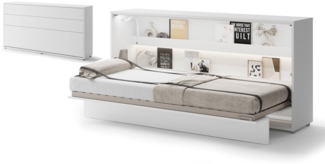 Compleo Schrankbett Horizontal Wandklappbett Lenart Bed Concept Schrankklappbett (mit LED)