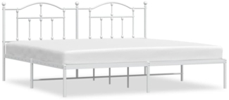 vidaXL Bettgestell mit Kopfteil Metall Weiß 193x203 cm 353494