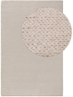 benuta Wollteppich Uno, rechteckig, Höhe: 5 mm, 100% Wolle, Teppich Wohnzimmer, Schlafzimmer, Esszimmer, Flur, Hygge