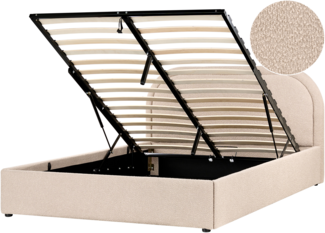 Bett mit Stauraum Bouclé QUILLIEN 140 x 200 cm Beige