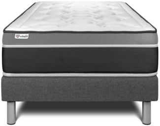 VITAL CARE matratze 120x200 cm + Bettgestell mit lattenrost, Härtegrad 3, Taschenfedern und Rückstellschaum, Höhe : 26 cm