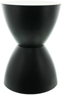 Frank Flechtwaren Sitzhocker Design Beistelltisch / Hocker Sanduhr Metall schwarz