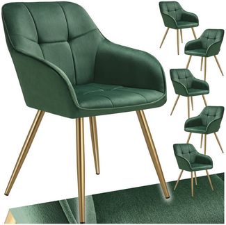 tectake Esszimmerstuhl Stuhl Marilyn, Samtoptik, gesteppt (Set, 6 St), Extra weicher Samtbezug mit elegantem Steppmuster