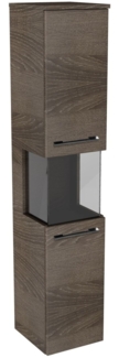 Lanzet Hochschrank Vitrine 30 cm, links, Dunkelbraun