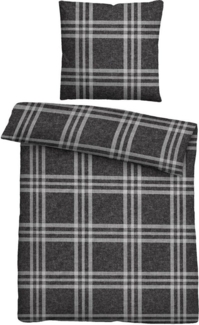 biberna Melange-Flanell Bettwäsche 0840513 KARO, titanium, 1x 155x220 cm + 1x 80x80 cm