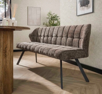 LEVEN Lifestyle Essbank RIGO mit Rückenlehne Küchenbank 180 cm Esszimmerbank weiches Chenille, Frei im Raum stellbar