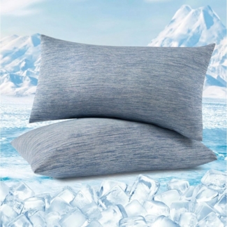 Woltu Kissenbezug, (2 Stück), Kühlende Kissenhülle, Weich, Atmungsaktiv, mit Q-Max>0.45 Arc-Chill
