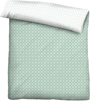 biberna 0636045 Mako-Satin Bettwäsche GRAFIK - MIX & MATCH, mint, 1x 200x200 cm + 2x 80x80 cm