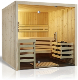 Infraworld Panorama 180 Saunakabine Elementsauna aus nordischer Fichte 210 x 180 x 203 cm Infraworld Sauna Panorama 180 OHNE Saunaofen und Steuerung
