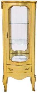 Casa Padrino Barock Vitrine Gold 130 cm - Vitrinenschrank - Wohnzimmerschrank