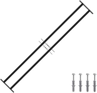 vidaXL Fenstergitter 176x30 cm Pulverbeschichteter Stahl Schwarz 42020560
