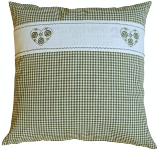 matches21 HOME & HOBBY Kissenbezüge Kissen-Bezug Landhaus-Stil grün kariert 40x40 cm Baumwolle-Mix, (1 Stück), Wohnzimmer Kissen-Hülle als Deko-Kissen Zier-Kissen Sofa-Kissen