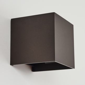 »Vaccina«, moderne Wandlampe aus Metall in Braun, eckige Leuchte mit verschiedenen Lichteffekten durch verstellbaren Schirm, Up & Down Leuchte, 1-flammig, 1 x G9 max. 3,5 Watt