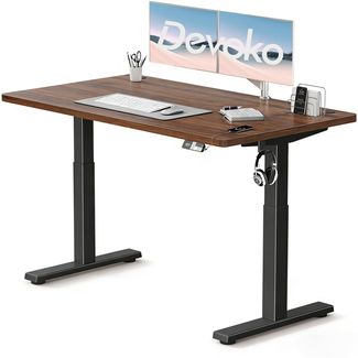 Devoko Höhenverstellbarer Schreibtisch 160x80 cm elektrisch, Höhenverstellung 71-121 cm mit Smart Control, 120 kg Tragkraft, für gesundes Arbeiten
