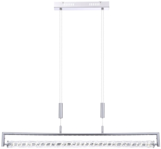 LED Hängeleuchte, Chrom, höhenverstellbar, Balken, H 160 cm