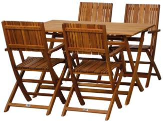 SIENA GARDEN Falun SET Klappsessel 5-teilig 4 x Ses, 1 x Tisch 120 x 80