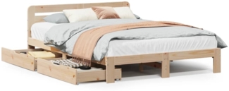 vidaXL Massivholzbett ohne Matratze 150x200 cm Kiefernholz 3309848