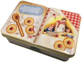 MediMuc Keksdose Nostalgische Buchdose Homemade Cookies, Metall