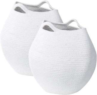 Textilkorb Baumwolle weiß 2er Set PANJGUR