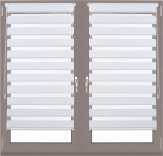 2 x Doppelrollo Klemmfix Weiß 60x150 cm 10023047