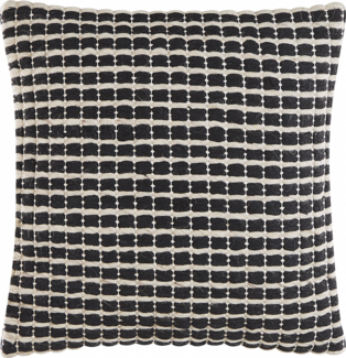 Dekokissen YONCALI Bouclé 45x45 cm Kariert Schwarz-Weiß