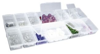 Multi-Sortierbox, 14 Fächer mit Klappdeckeln