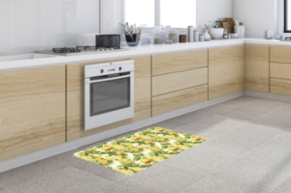 MuchoWow Küchenläufer Zitrone - Getränk - Glas - Minze, aus Kunststoff, Küchenteppich, Läufer für Küche, Rutschfest, Küchendeko, 120x50 cm