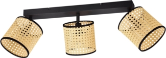 Leonique Deckenstrahler Jules, ohne Leuchtmittel, Deckenspot 3-flammig mit Wiener Geflecht, schwenkbare Spots, Ø 15cm